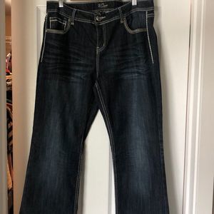 Z Curve dark denim jeans.